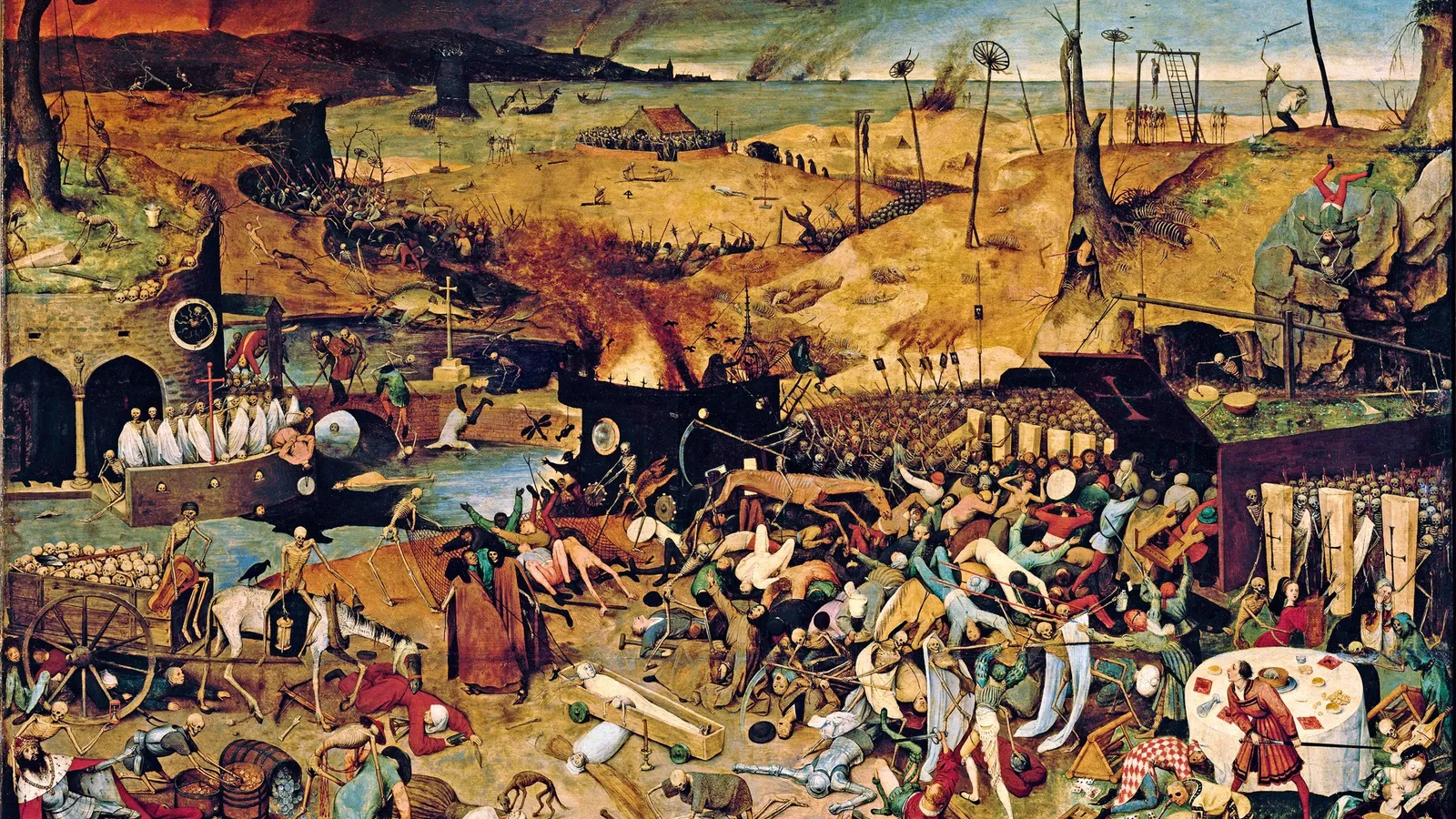 « Le triomphe de la mort », de Pieter Bruegel l'Ancien, illustre la profonde impression laissée dans l'imaginaire européen par les épidémies et les guerres qui ont ravagé la société.