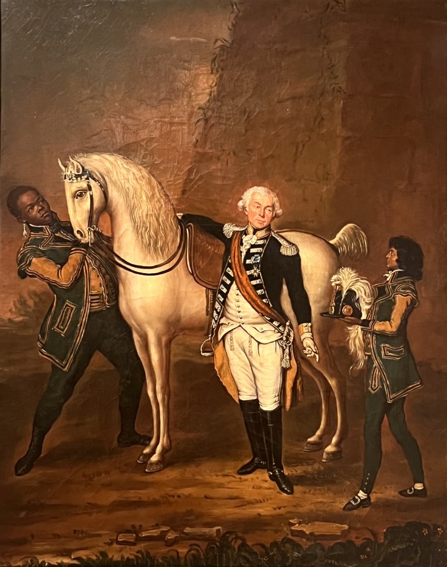 Portrait de Charles-Daniel de Meuron accompagné de deux esclaves, 1789.